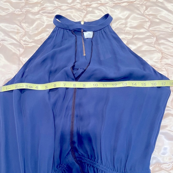 ALC Navy, 100% Washed Silk, Halter Dress - Picture 5 of 10